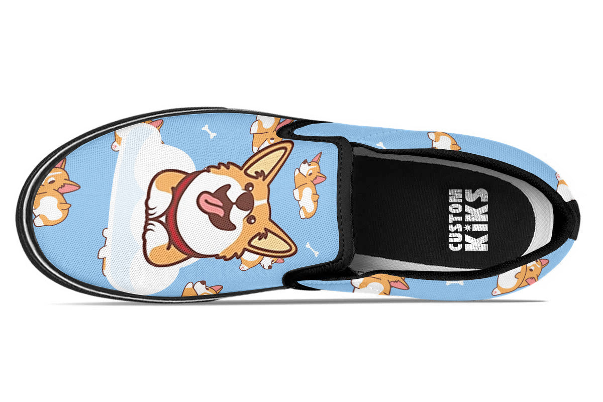 Corgi Doodle Slip Ons