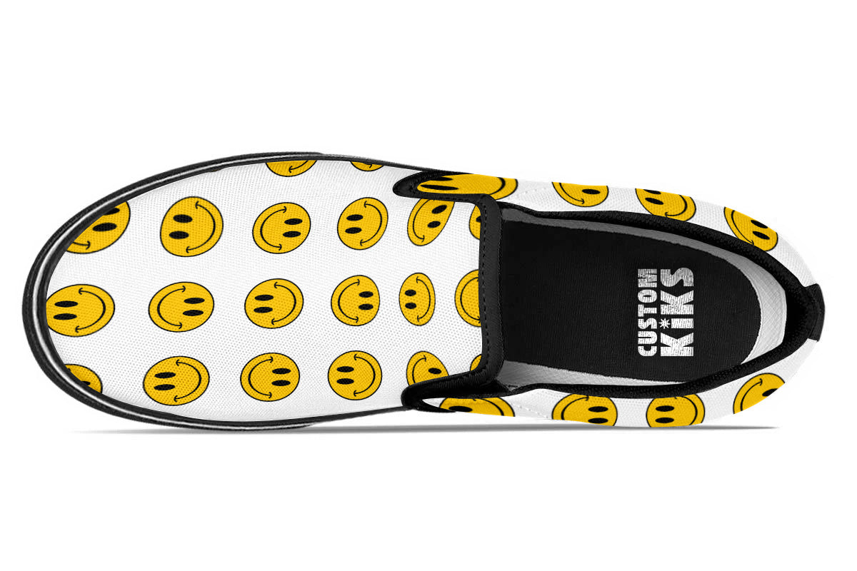 Smiley Pattern Slip Ons