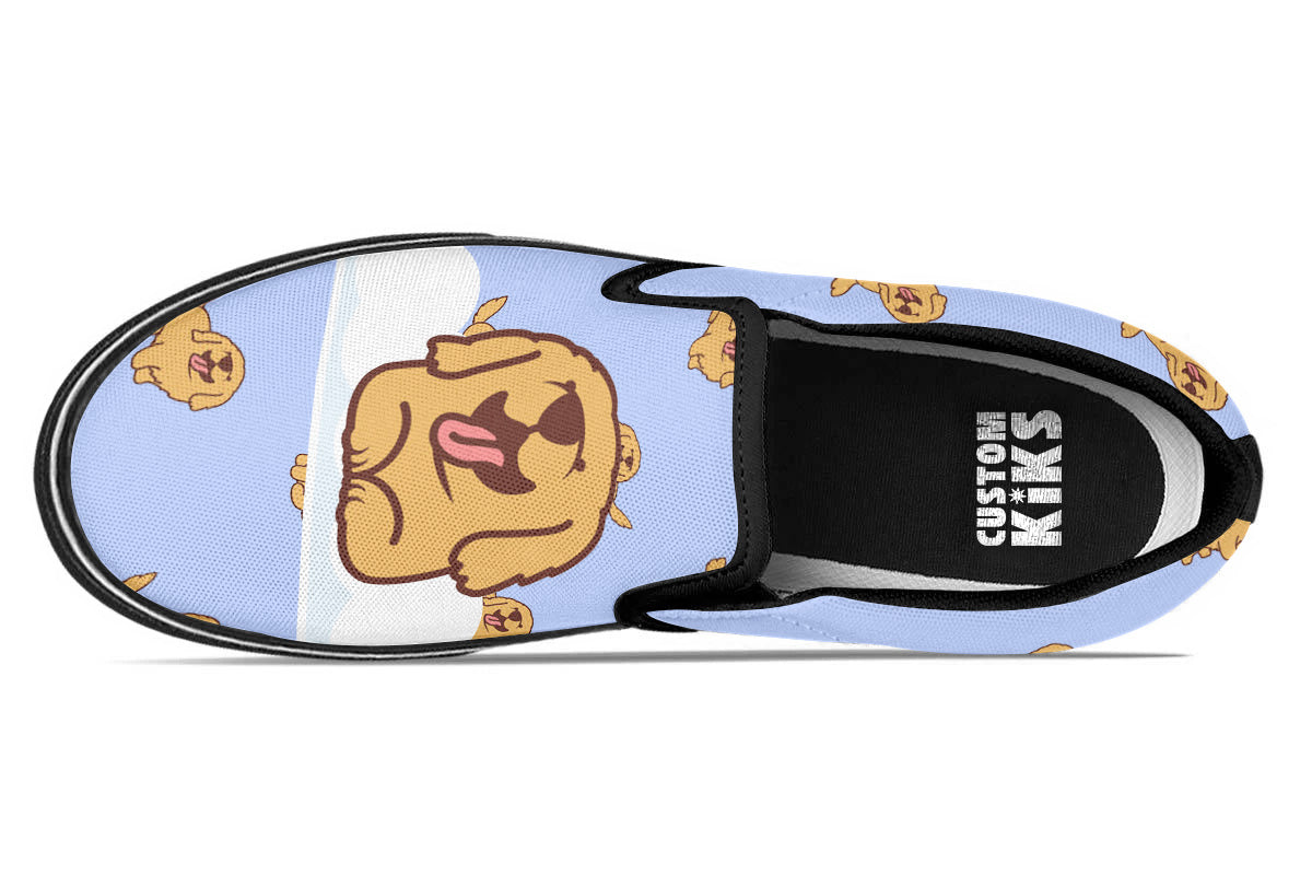 Golden Retriever Doodle Slip Ons