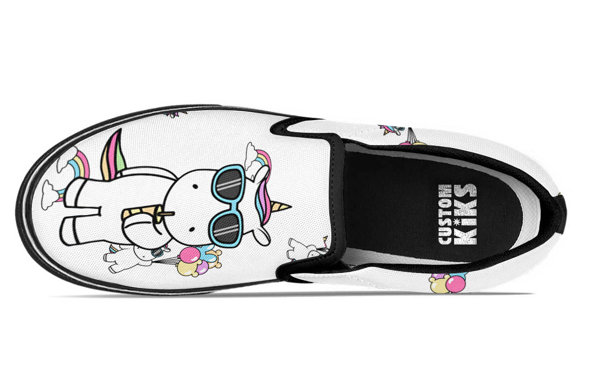 Unicorn Doodle Slip Ons