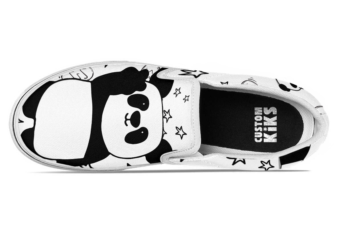 Lazy Panda Doodle Slip Ons