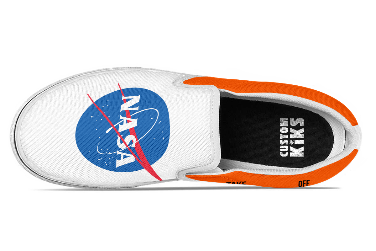 NASA Sneakers: NASA Logo Slip On Sneakers
