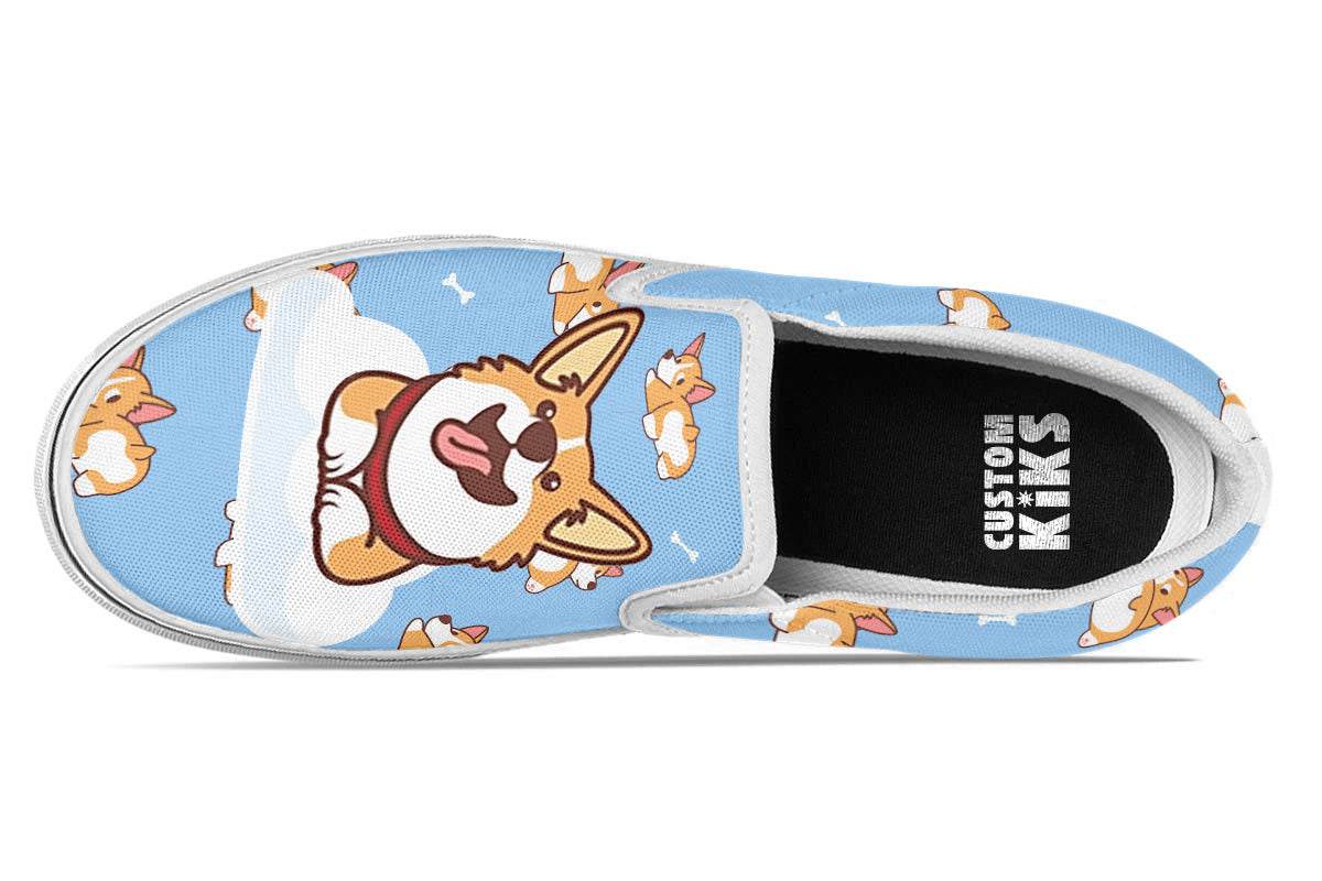 Corgi Doodle Slip Ons