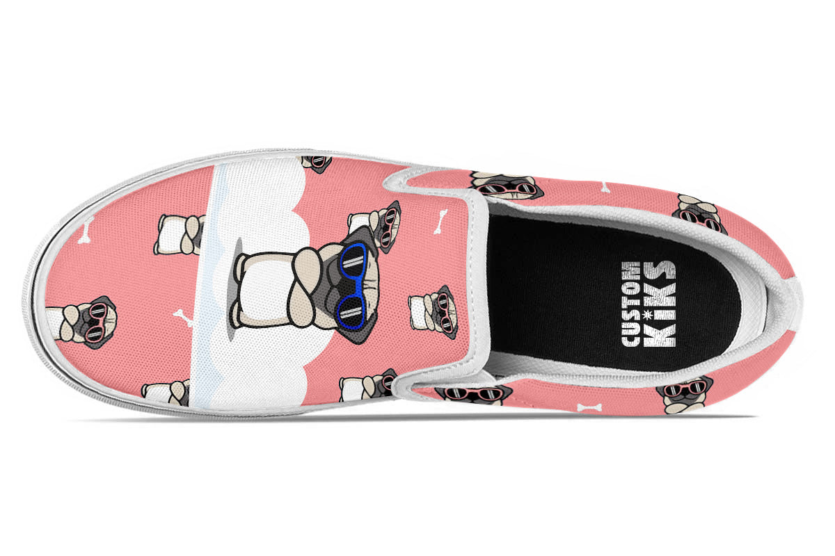 Pug Doodle Slip Ons