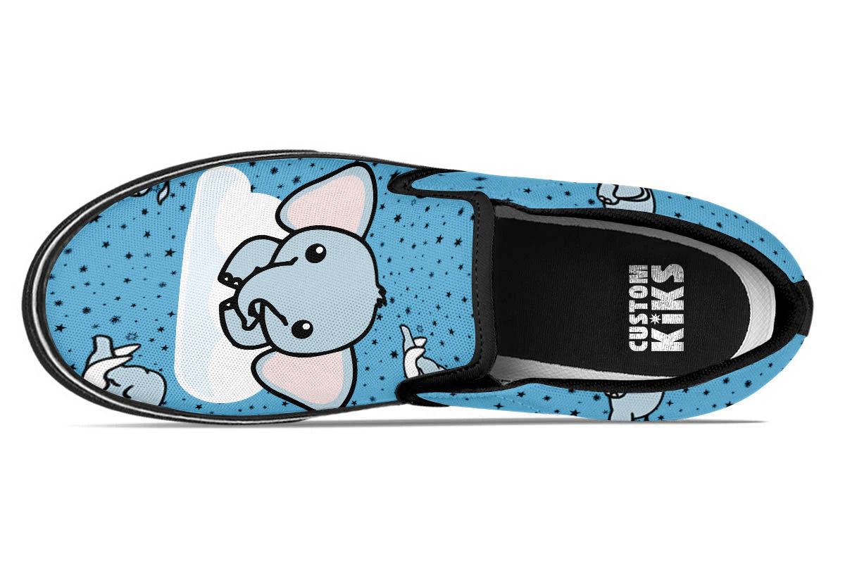 Elephant Doodle Slip Ons