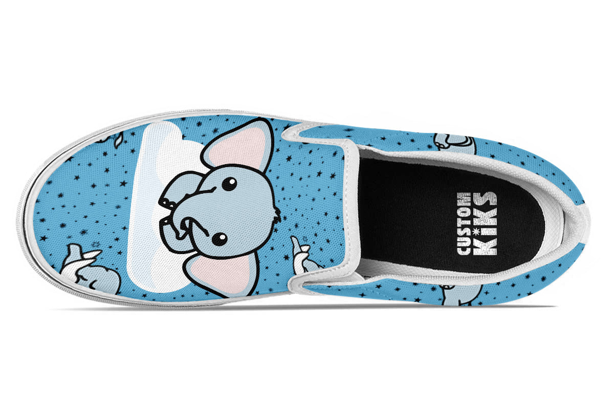 Elephant Doodle Slip Ons
