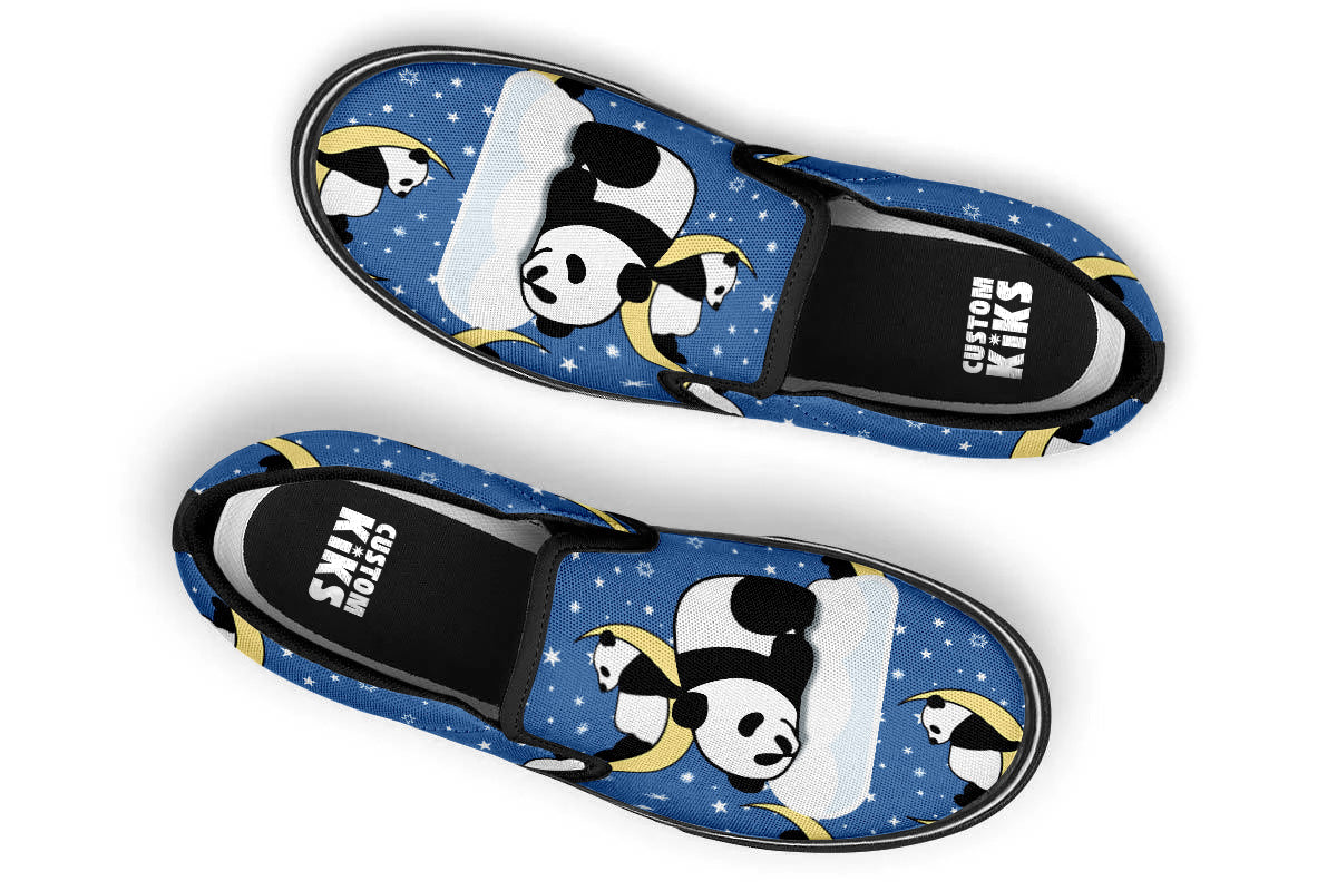 Panda Dreams Doodle Slip Ons