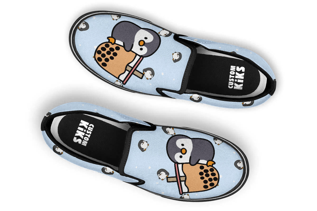 Penguin Doodle Slip Ons