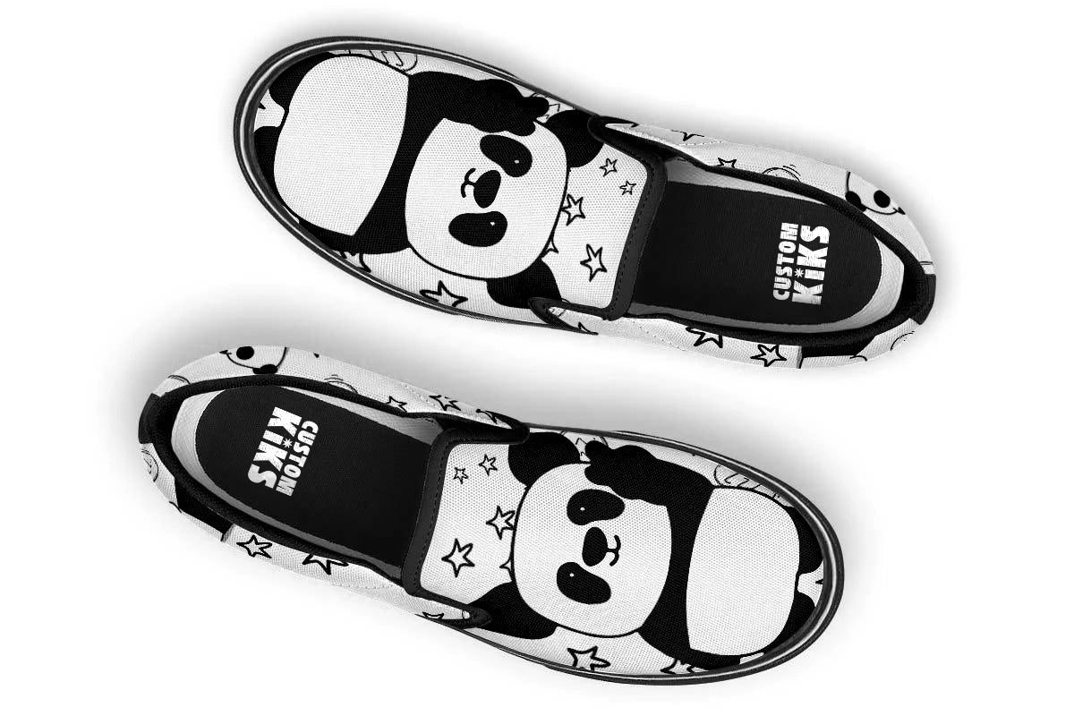 Lazy Panda Doodle Slip Ons