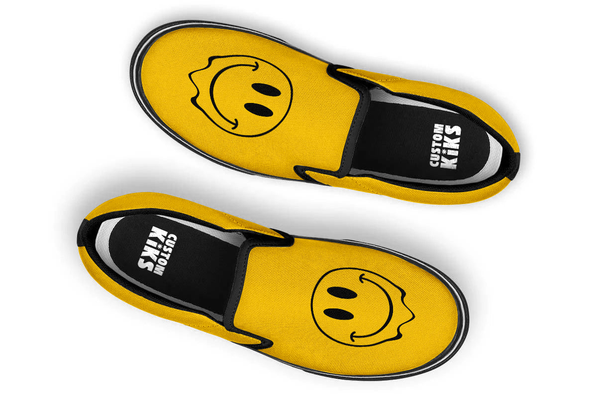 Acid Smiley Slip Ons