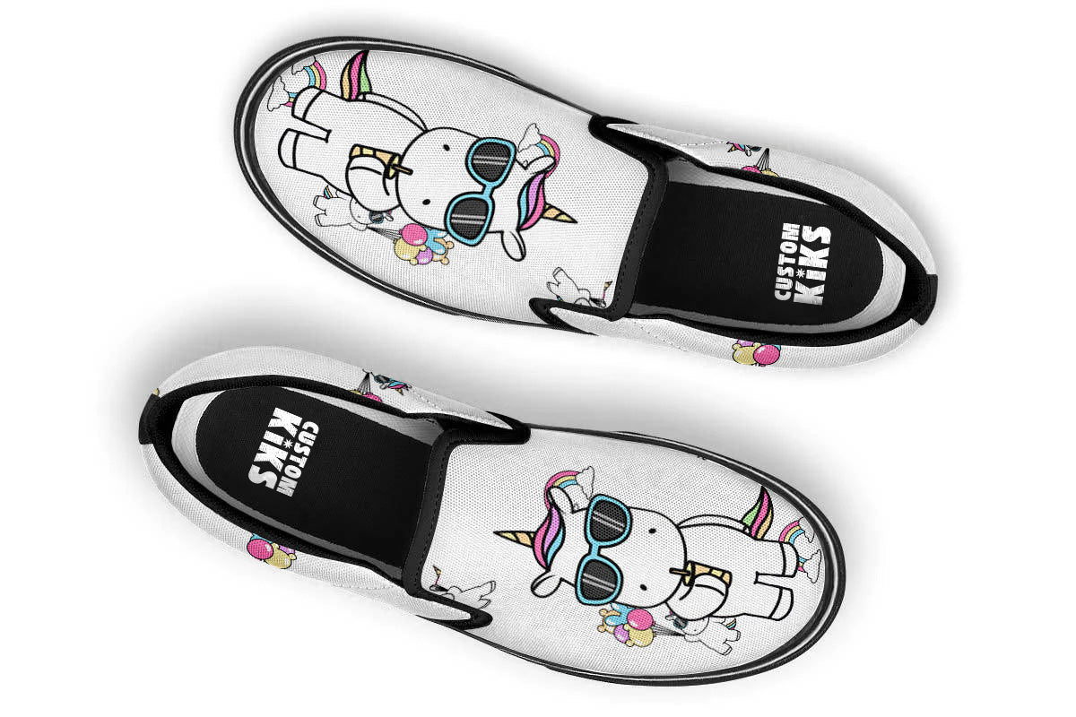 Unicorn Doodle Slip Ons