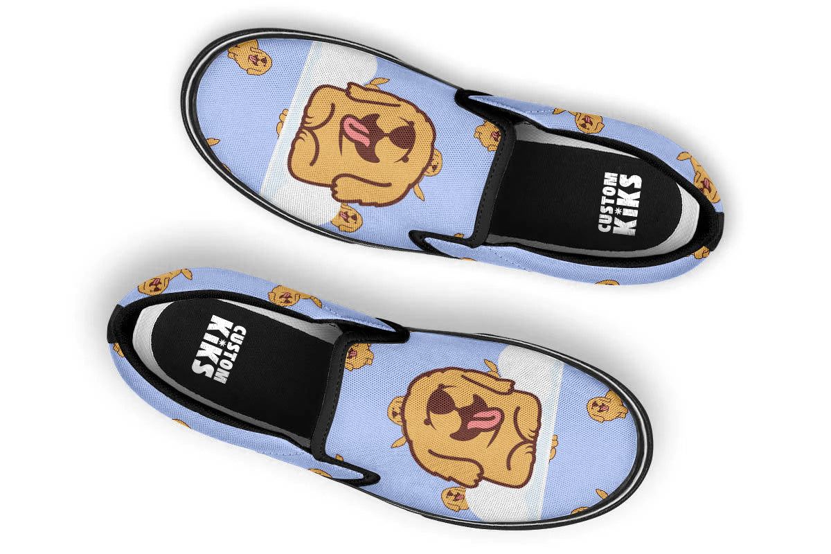 Golden Retriever Doodle Slip Ons