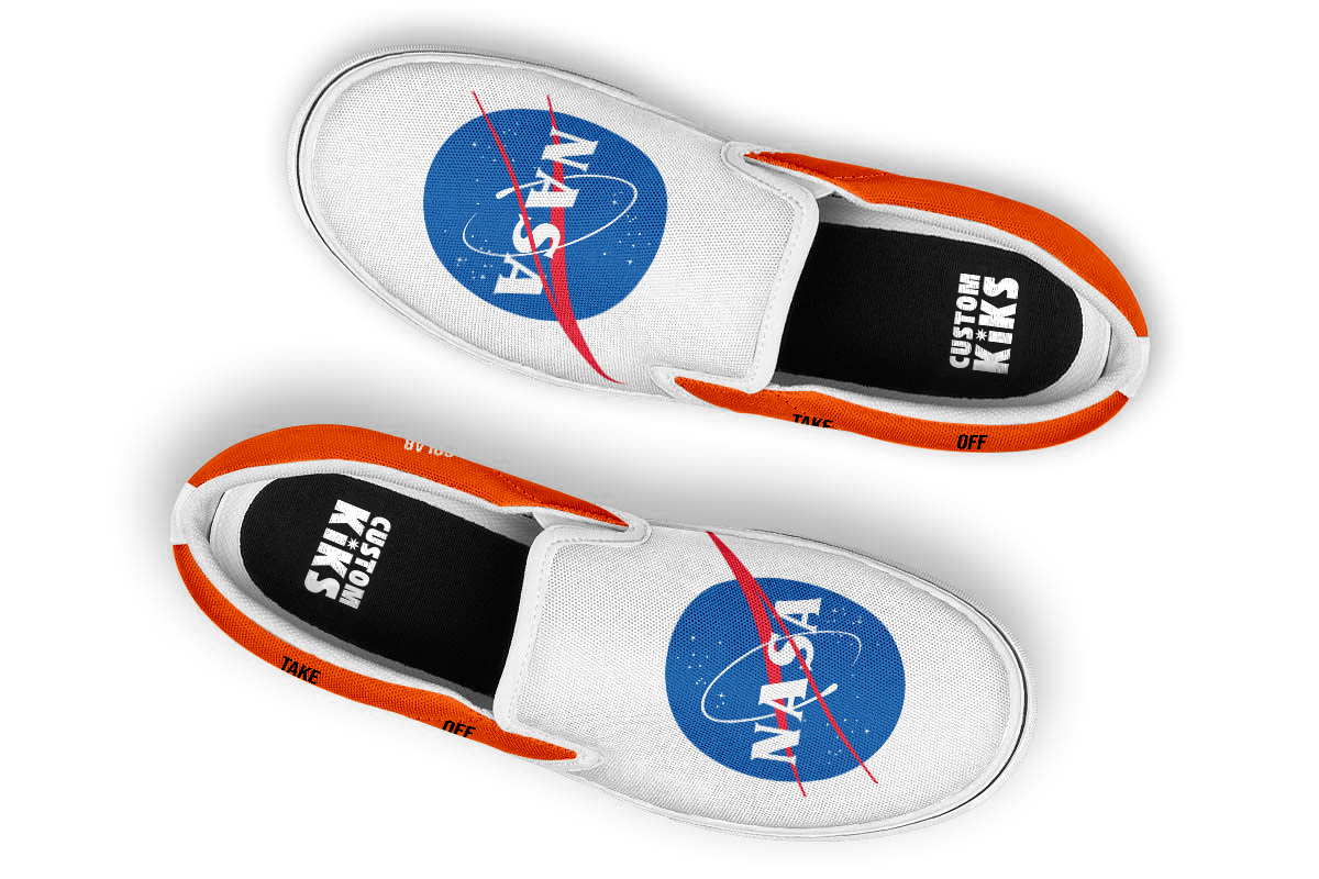 NASA Sneakers: NASA Logo Slip On Sneakers