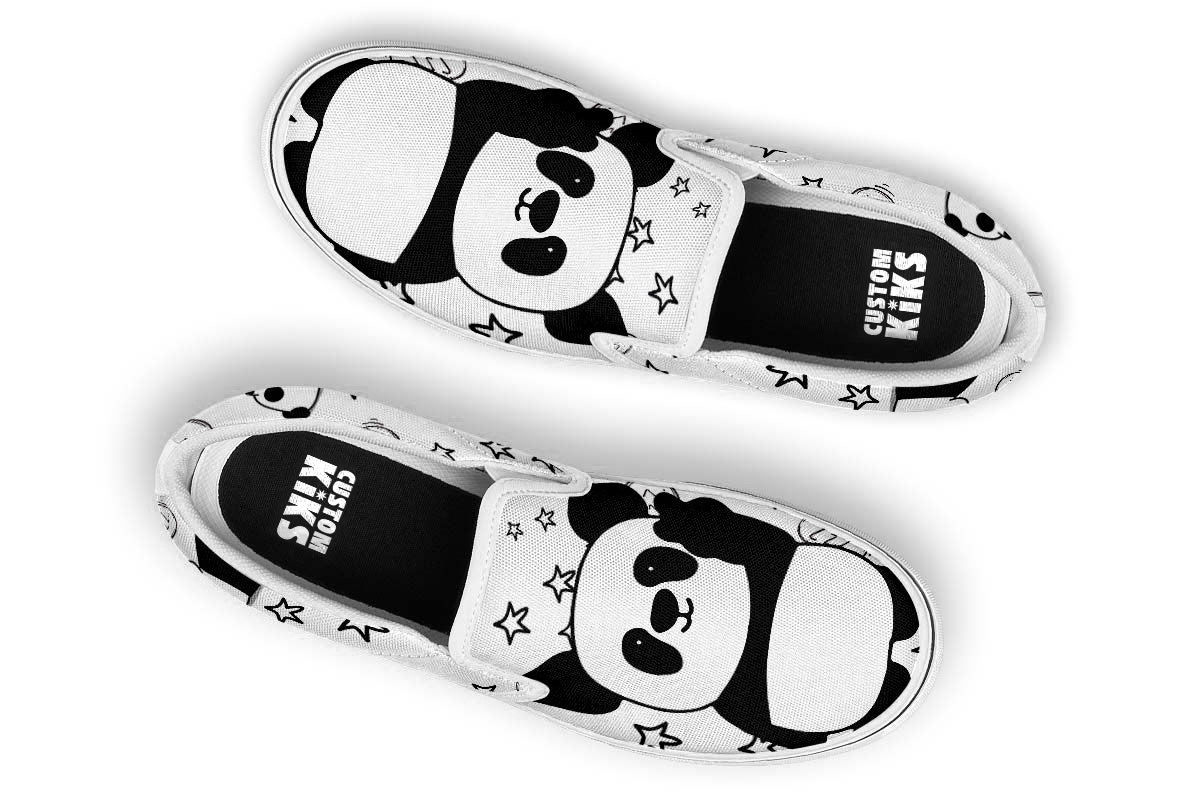 Lazy Panda Doodle Slip Ons