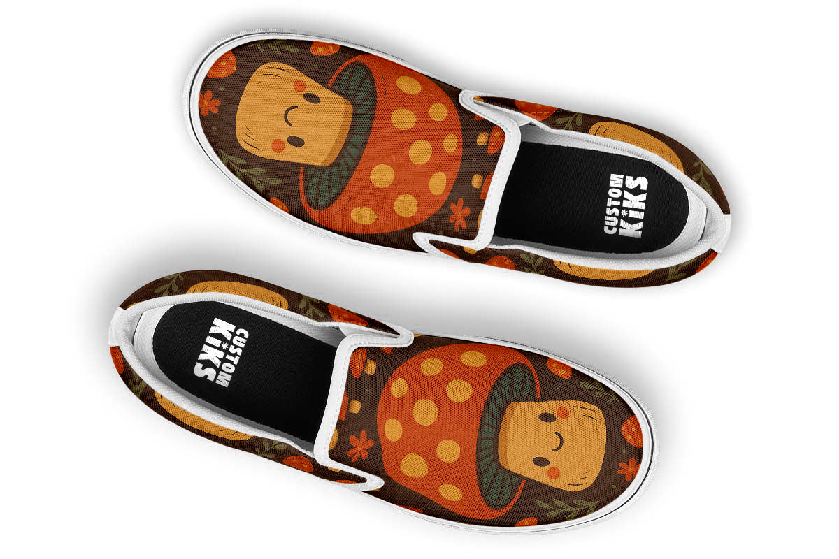SMILING TOADSTOOL SLIP ONS