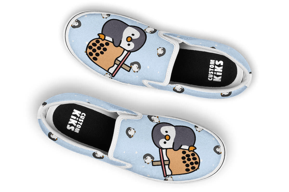 Penguin Doodle Slip Ons