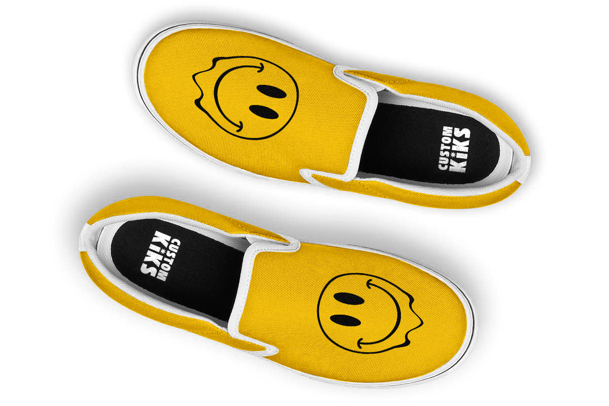 Acid Smiley Slip Ons