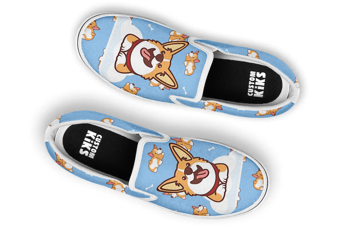 Corgi Doodle Slip Ons