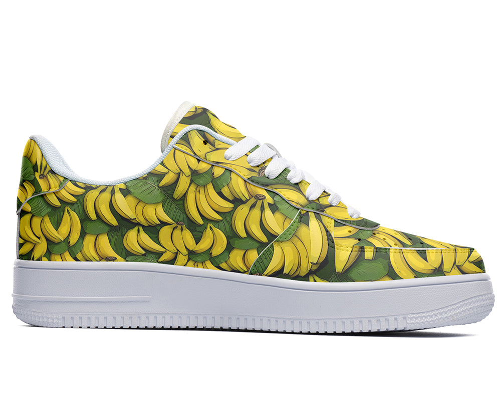 Custom Kiks Sneaker with banana pattern on a white background