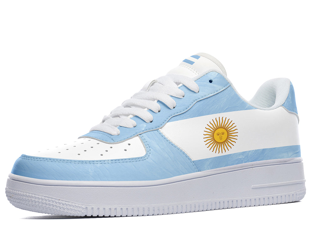 Argentinian Flag Sneakers: Argentinian Flag Pattern Court Sneakers
