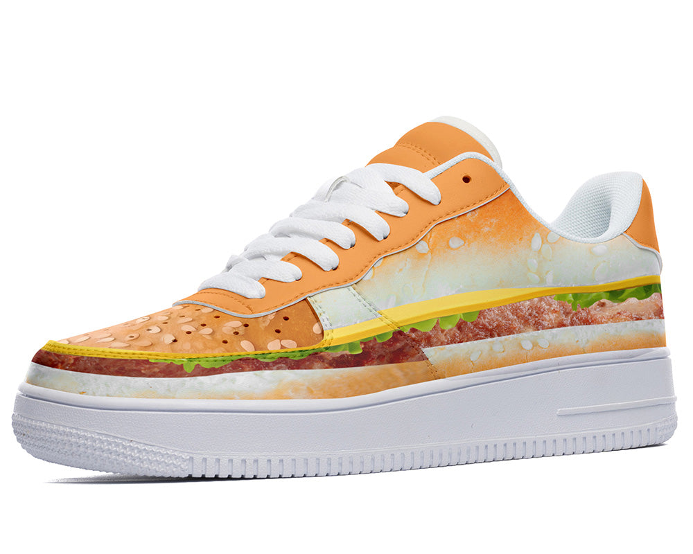 Burger Sneakers: Burger Illustration Court Sneakers