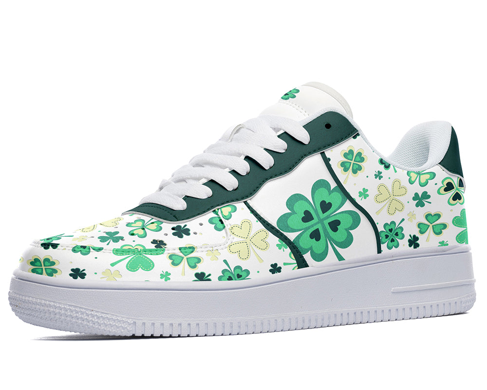 Saint Patrick Sneakers: Lucky Clover Court Sneakers