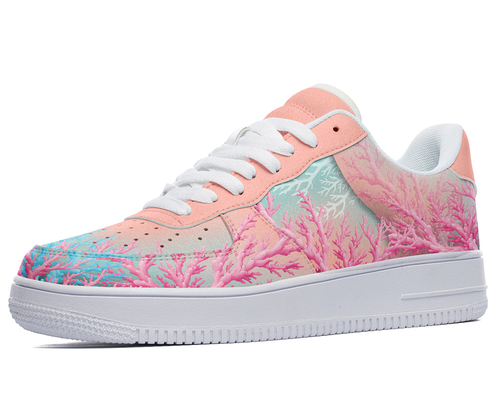 Coral Sneakers: Coral Reef Illustration Court Sneakers