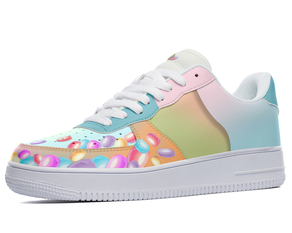 Jellybean Sneakers: Jellybean Candy Pattern Court Sneakers