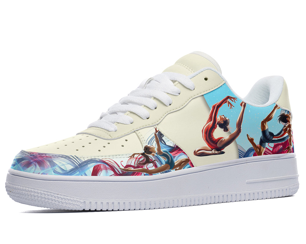 Gymnastics Sneakers: Gymnast Illustration Court Sneakers