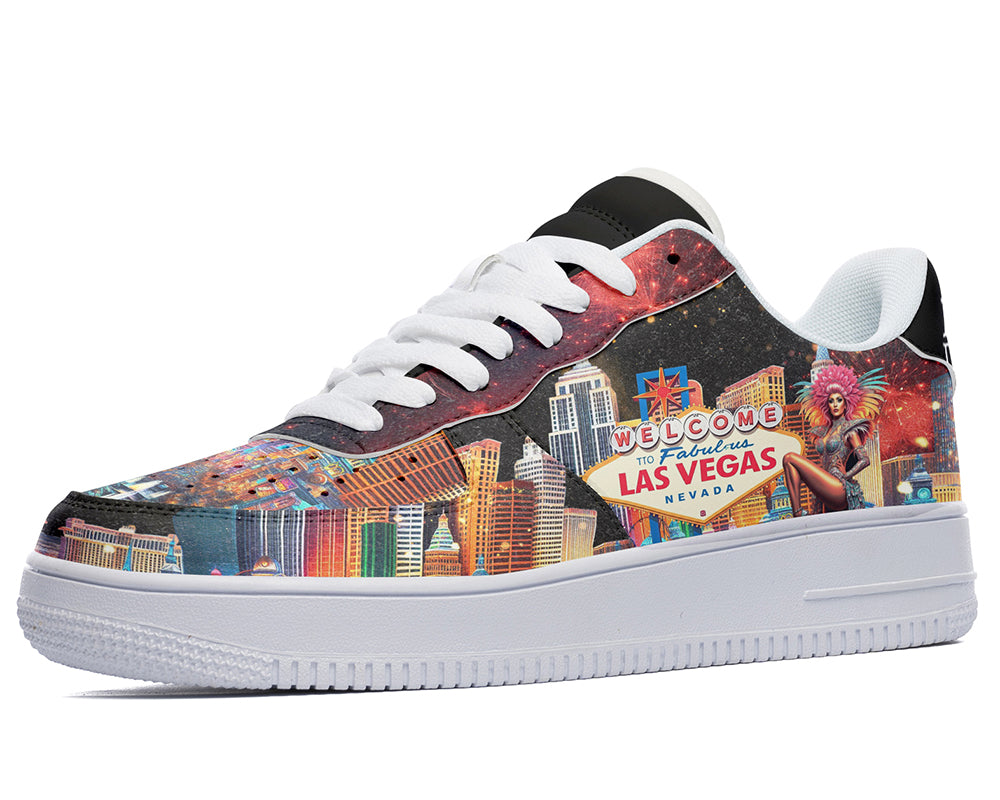 Las Vegas Sneakers: Las Vegas City Illustration Court Sneakers
