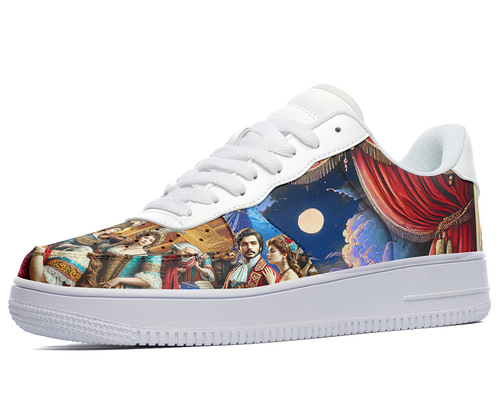 Opera Sneakers: Opera Scene Illustration Court Sneakers