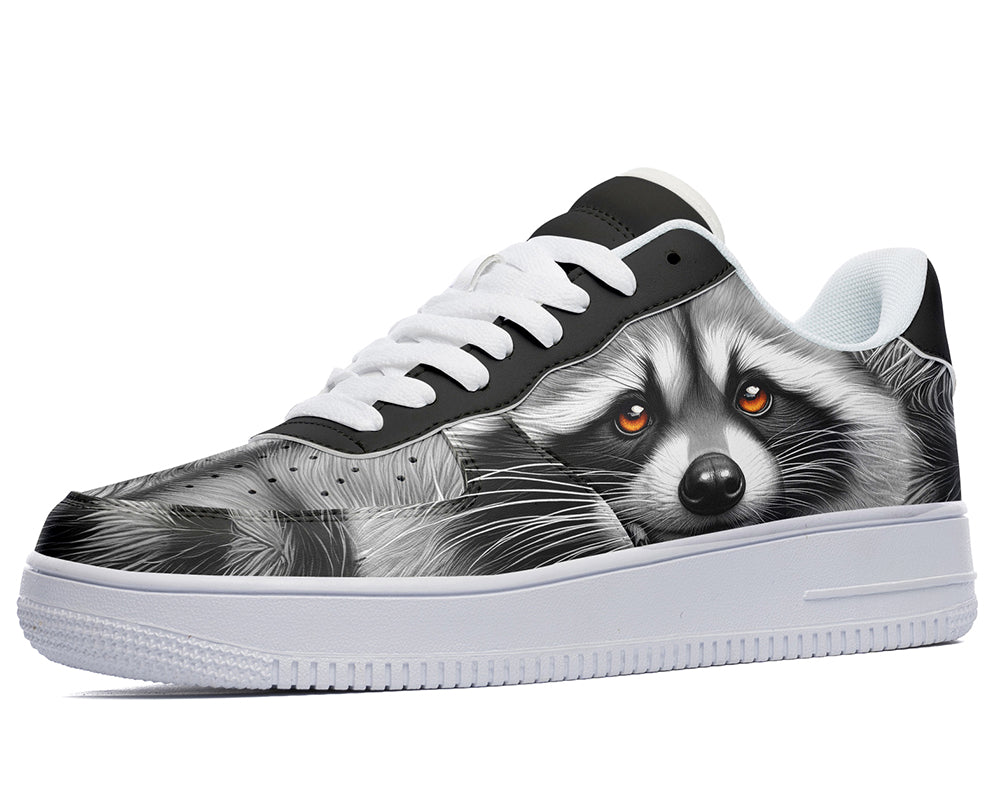 Raccoon Sneakers: Raccoon Illustration Court Sneakers