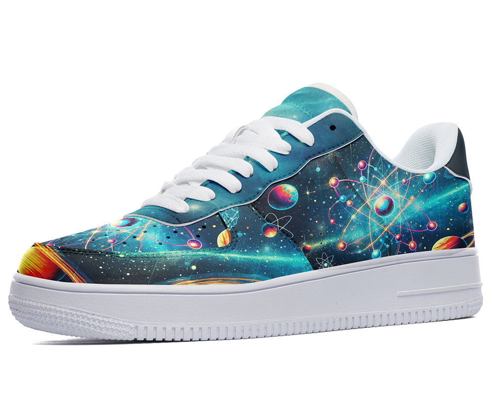 Atomic Sneakers: Atomic Galaxy Pattern Court Sneakers