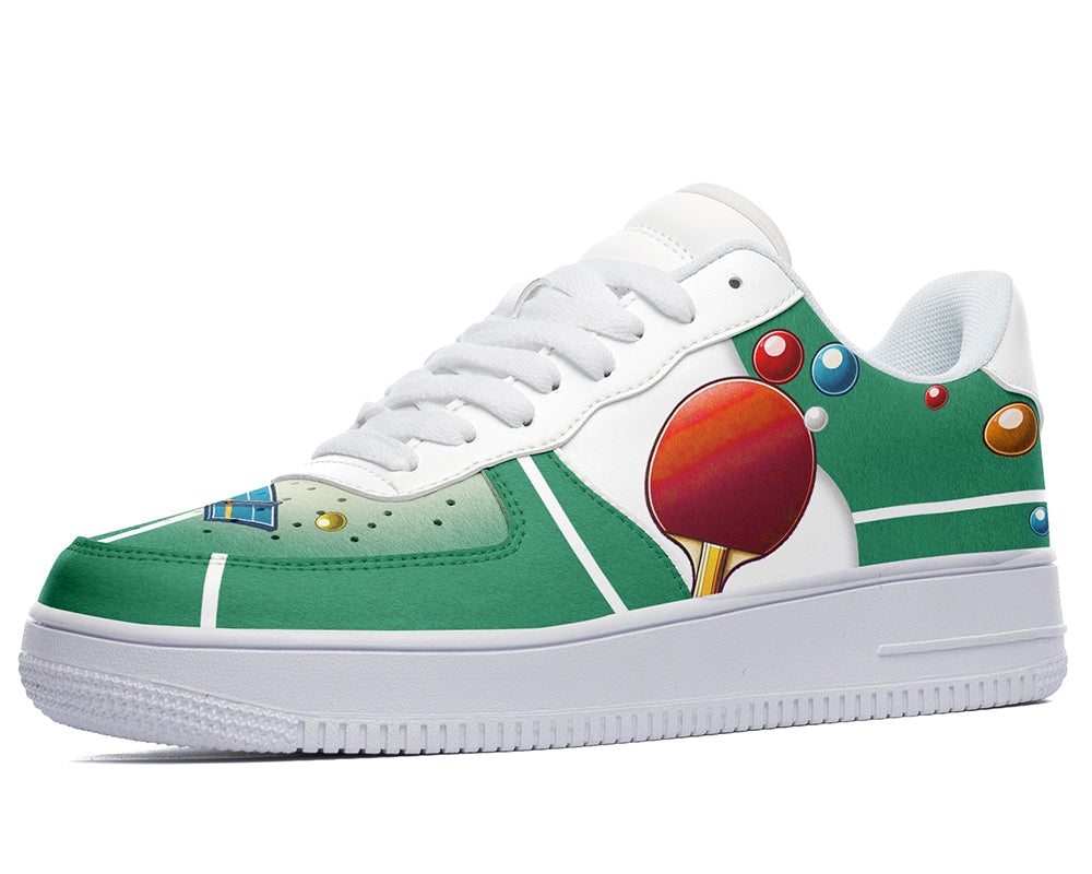Ping Pong Sneakers: Ping Pong Paddle Pattern Court Sneakers