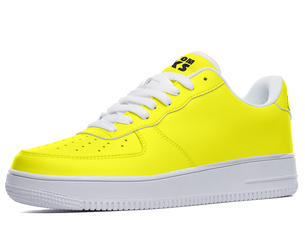 Yellow Sneakers: Solid Yellow Court Sneakers