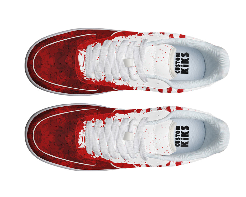 Horror Theme Sneakers: Blood Splatter Court Shoes