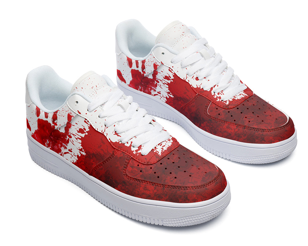 Horror Theme Sneakers: Blood Splatter Court Shoes