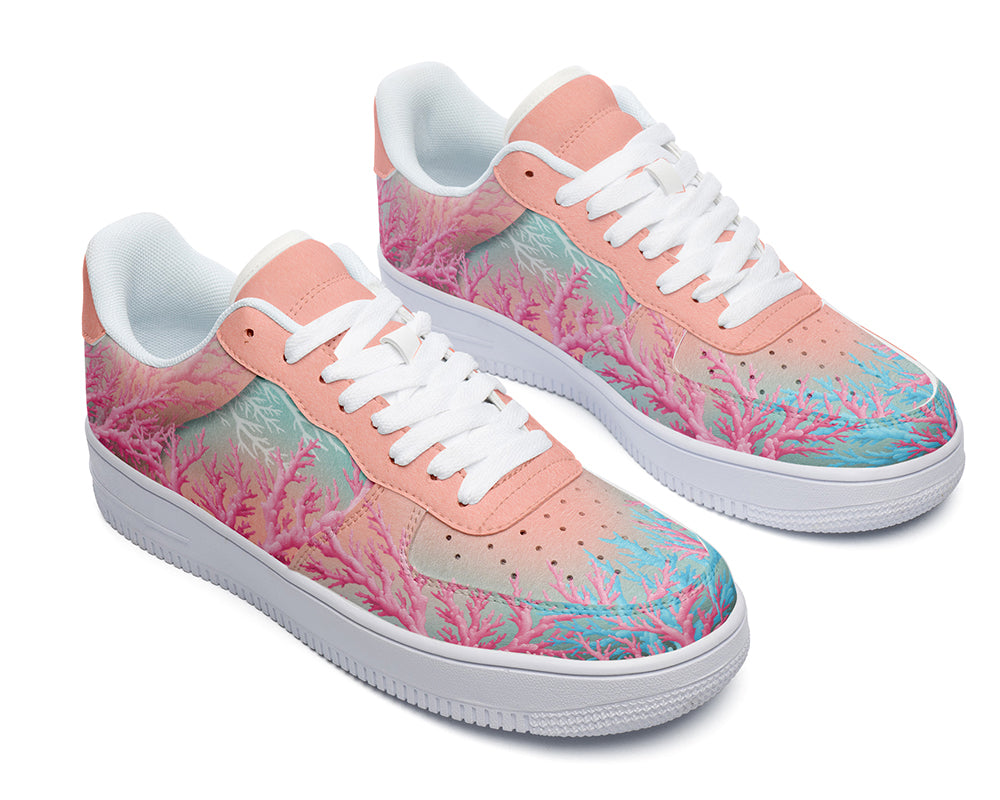 Coral Sneakers: Coral Reef Illustration Court Sneakers