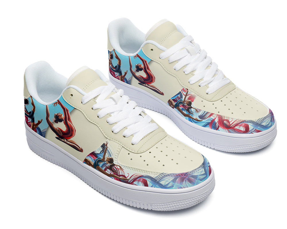 Gymnastics Sneakers: Gymnast Illustration Court Sneakers