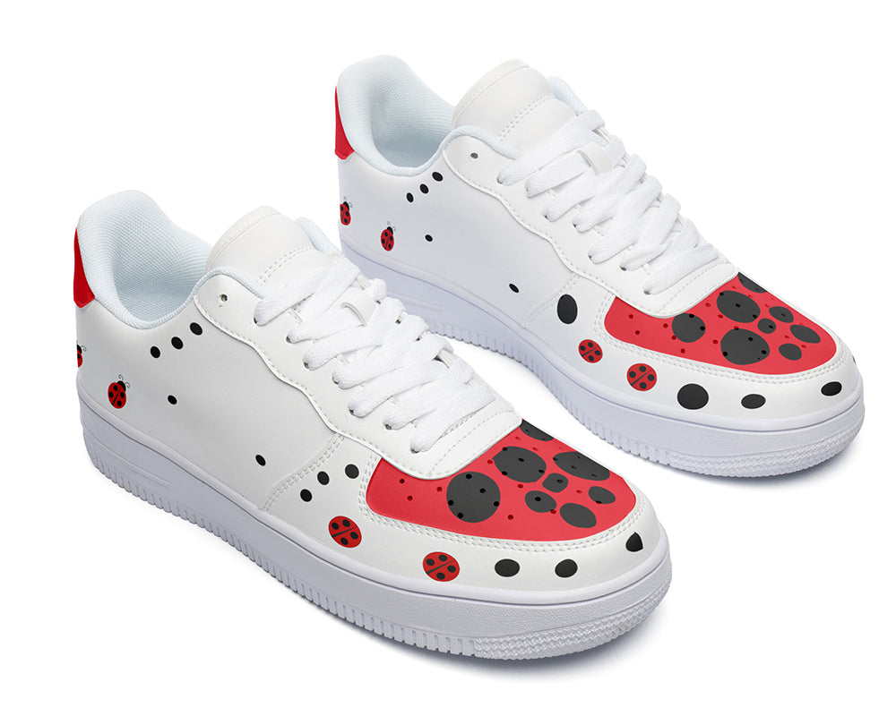 Ladybug Sneakers: Ladybug Pattern Court Sneakers