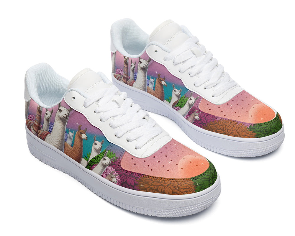 Llama Sneakers: Llama Illustration Court Sneakers
