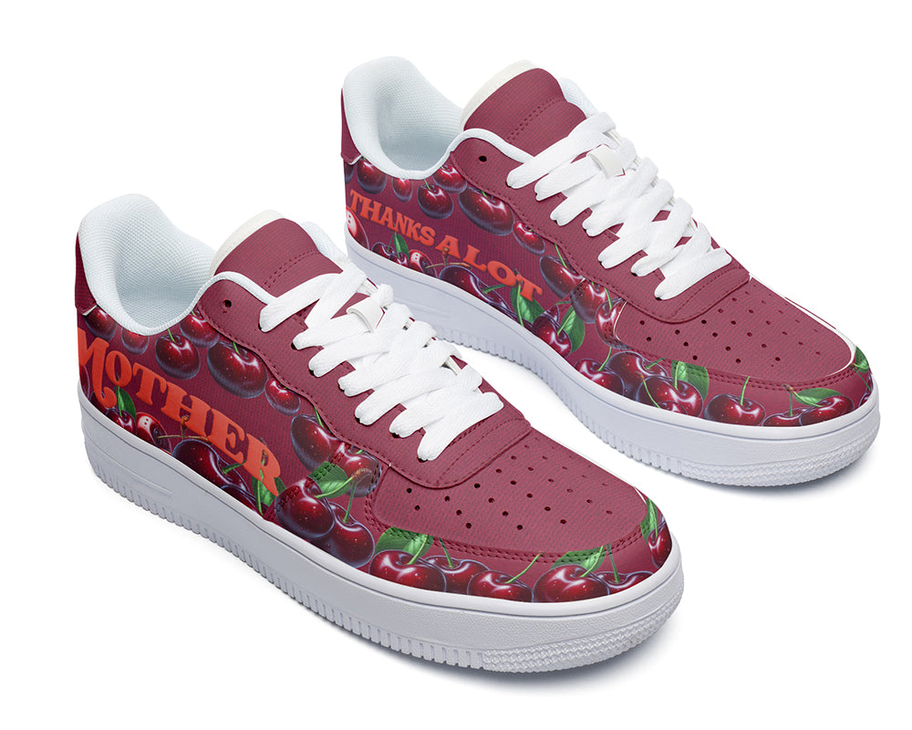 RED CHERRY SNEAKERS – THANKS A LOT, MOM