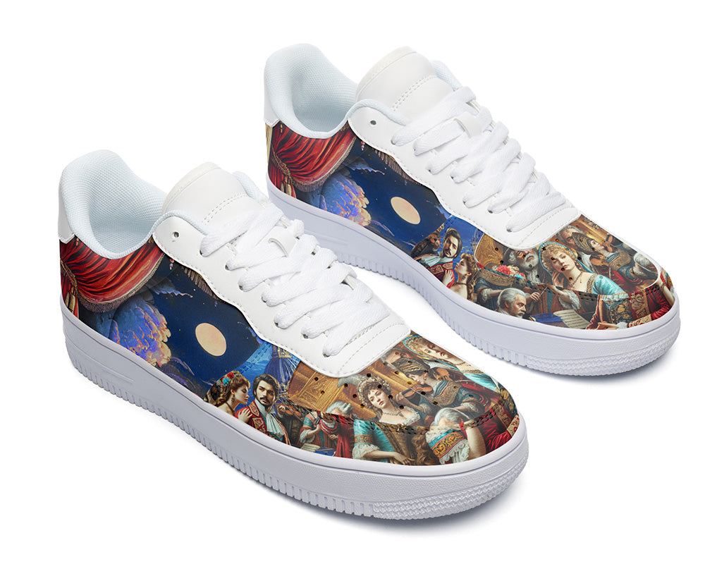 Opera Sneakers: Opera Scene Illustration Court Sneakers