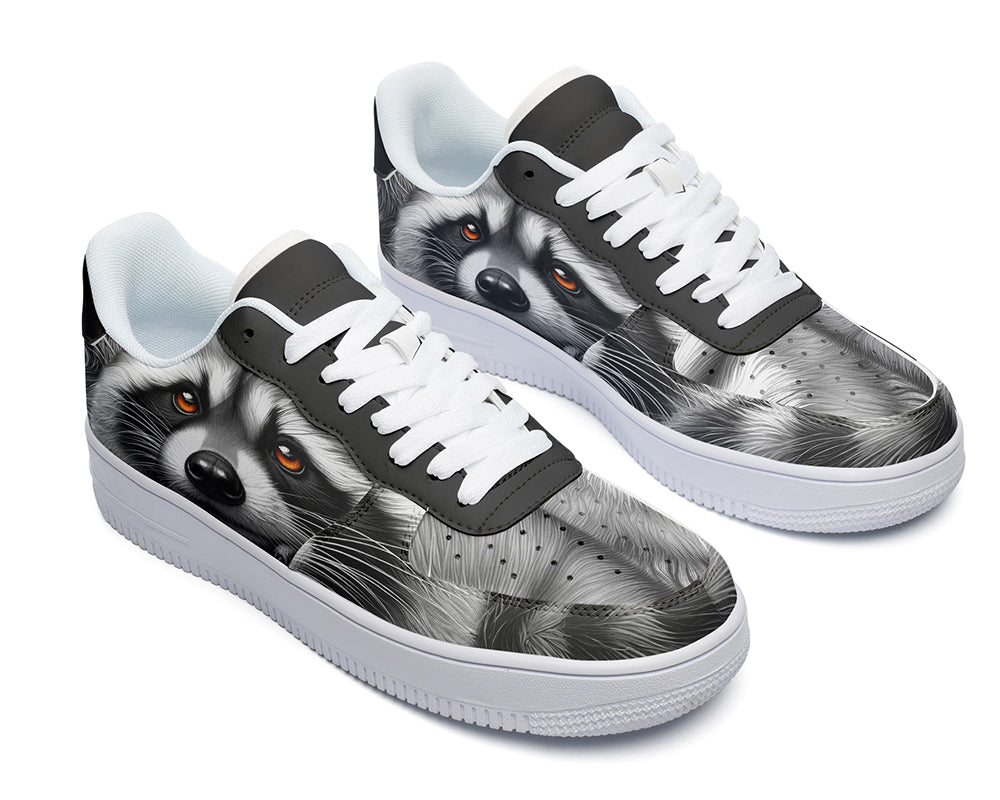 Raccoon Sneakers: Raccoon Illustration Court Sneakers