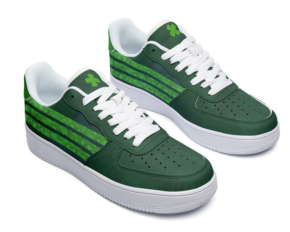 Saint Patrick Sneakers: Shamrock Stripes Court Sneakers