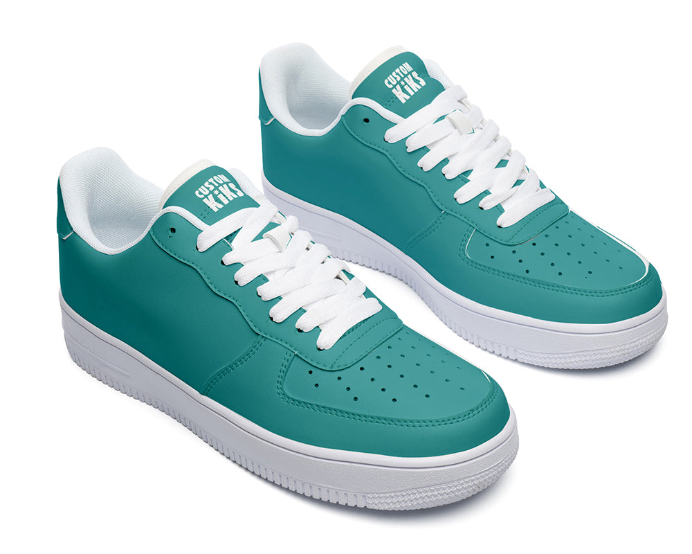 Teal Sneakers: Solid Teal Color Court Sneakers