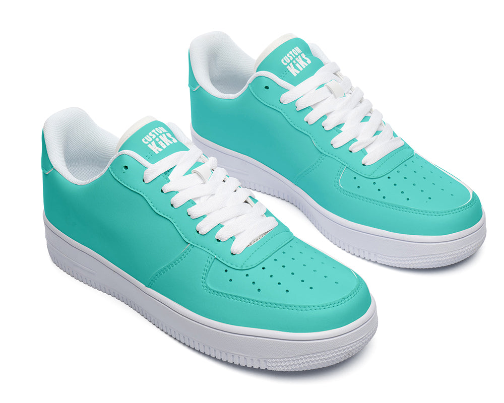 Turquoise Sneakers: Solid Turquoise Court Sneakers