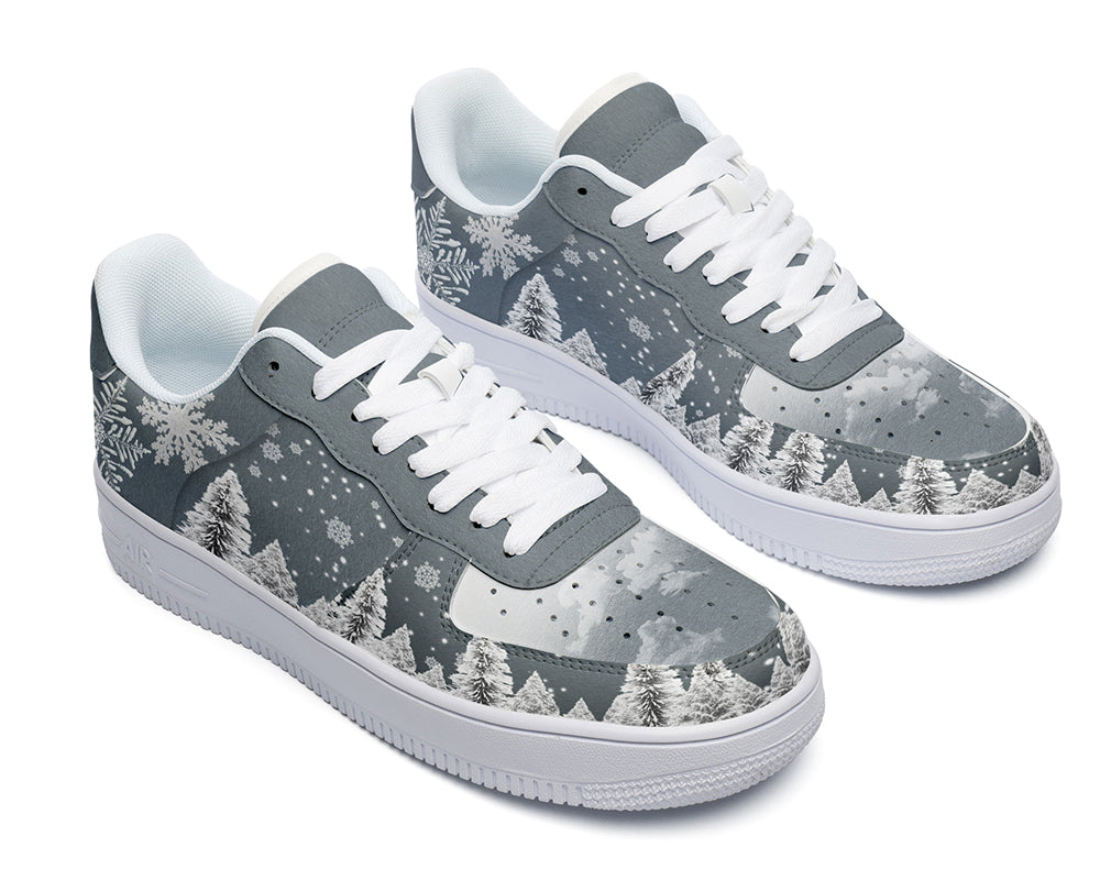 Winter Sneakers: Winter Forest Illustration Court Sneakers