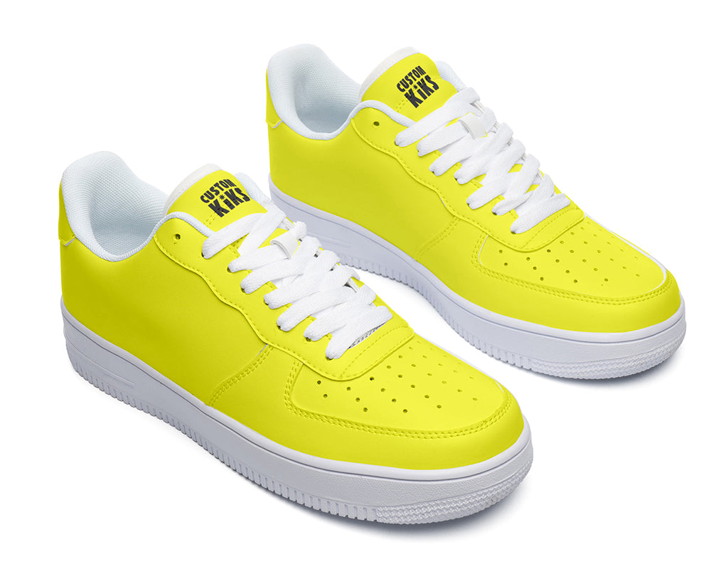 Yellow Sneakers: Solid Yellow Court Sneakers