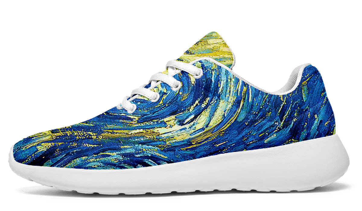 Starry Night Sneakers: Swirl Sky Illustration Sport Shoes